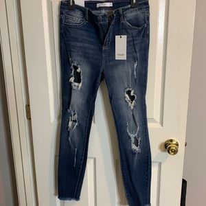 Cello Fishnet Distressed Jeans